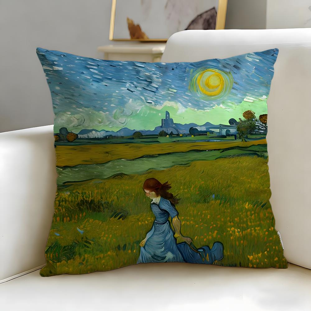 Classic Painter Van Gogh Cushion Cover Soft & Easy-Wash Pillow Case – Versatile for Couch, Bed, Travel and Office