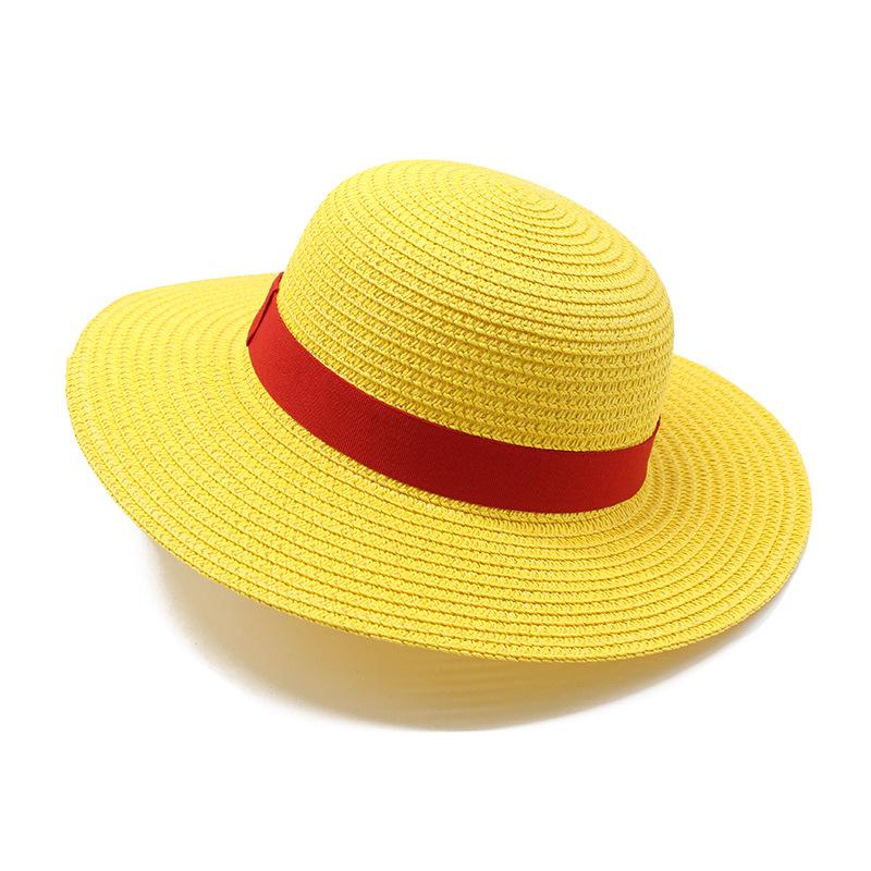 Cartoon Little Yellow Hat Animation Cospiay Straw Hat Summer Shade Beach Hat Parent-Child Performance Dress-Up