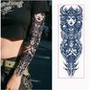 Ganzarm Kräutersaft Tattoo Aufkleber Wasserdicht Nicht Reflektierend Halbpermanent Dunkle Blume Arm Tattoo Aufkleber