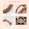 New cartoon car steering wheel cover winter plush warm non-slip car handle cover cute bear car handle cover general purpose