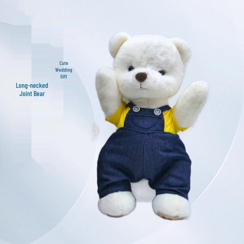 Cute Jointed Teddy Bear Doll with Replaceable Clothes