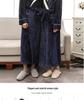 Autumn/Winter Unisex Plus Size Pineapple Plaid Fleece Bathrobe