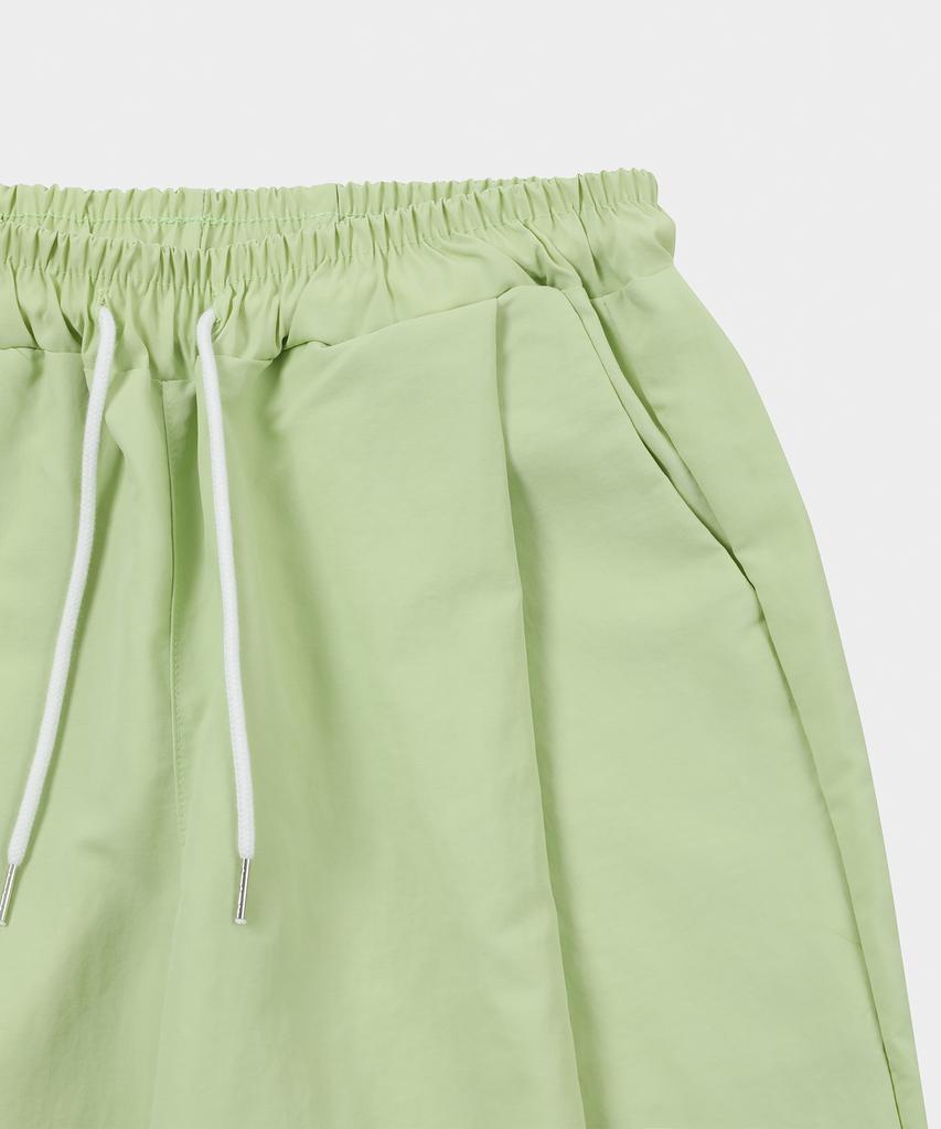 SLOW RECORD HOUSE Nylon One-Pleat Pants_Kiwi
