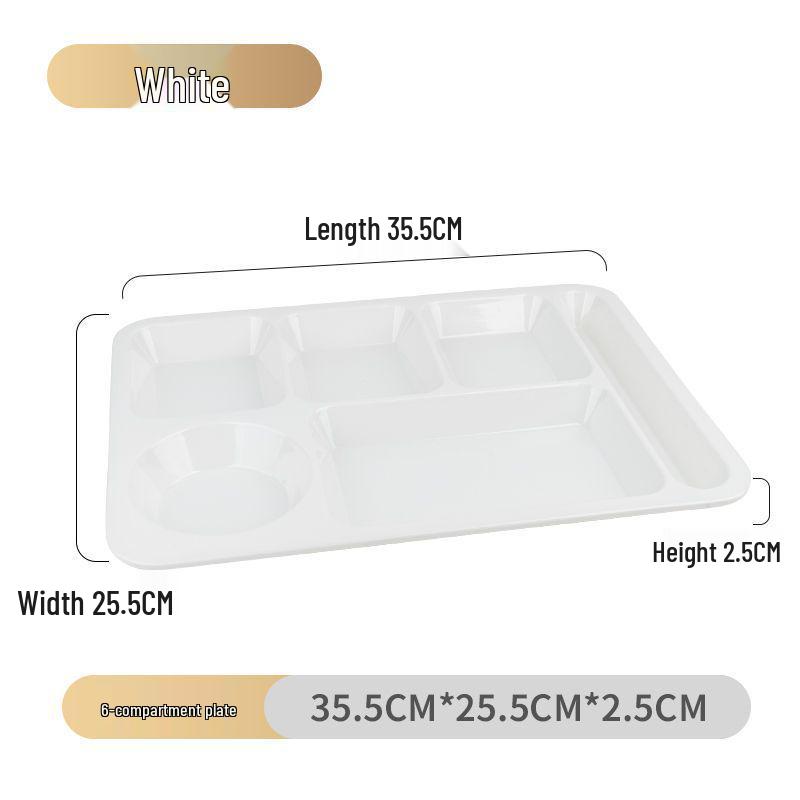 Drop-Proof Melamine Six-Grid Food-Grade Dining Plate