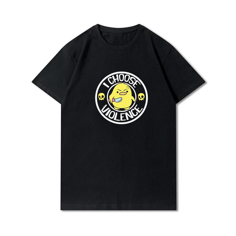 Letní trička větší velikosti pro ženy Whisling Duck Potištěné Neformální tričko s krátkým rukávem Topy 100% bavlna Oversize O Trička s výstřihem