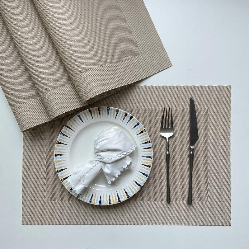 PVC Western food mat, hotel Teslin thermal insulation mat, single frame coaster, home non-slip double frame jacquard woven mat