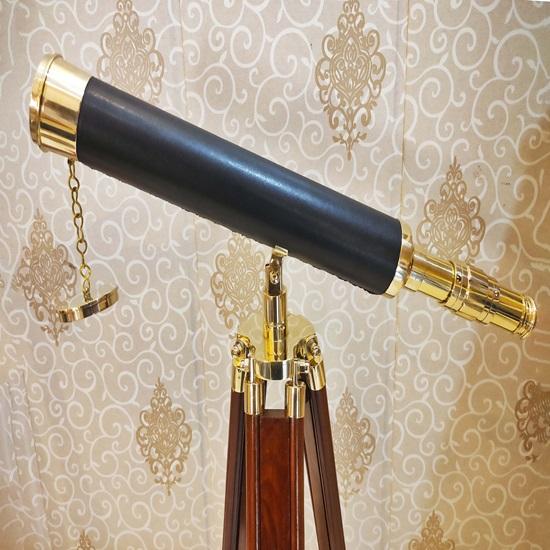 Marine Telescope,  Telescope On Tripod, Marine Telescope with Leather Stitching, Office Desk Decor