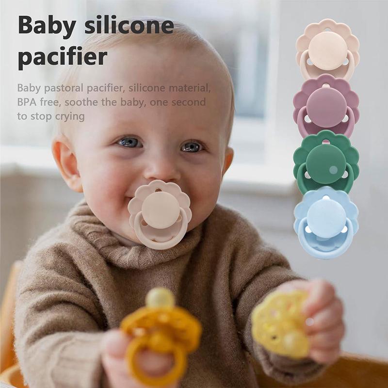 1Pc Imitation Breast Milk Round Head Pacifier Natural Rubber Environmentally Tasteless Baby Pacifier For 0-36 Months Babies