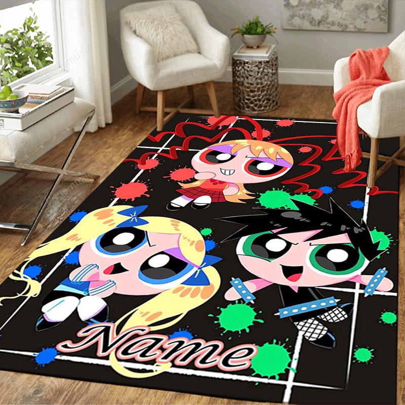 Custom 1Pc Powerpuff Girls Fan Art Rug Office Carpet Indoor Outdoor Entrance Doormat Nonslip Soft And Comfortable Living Room D491515