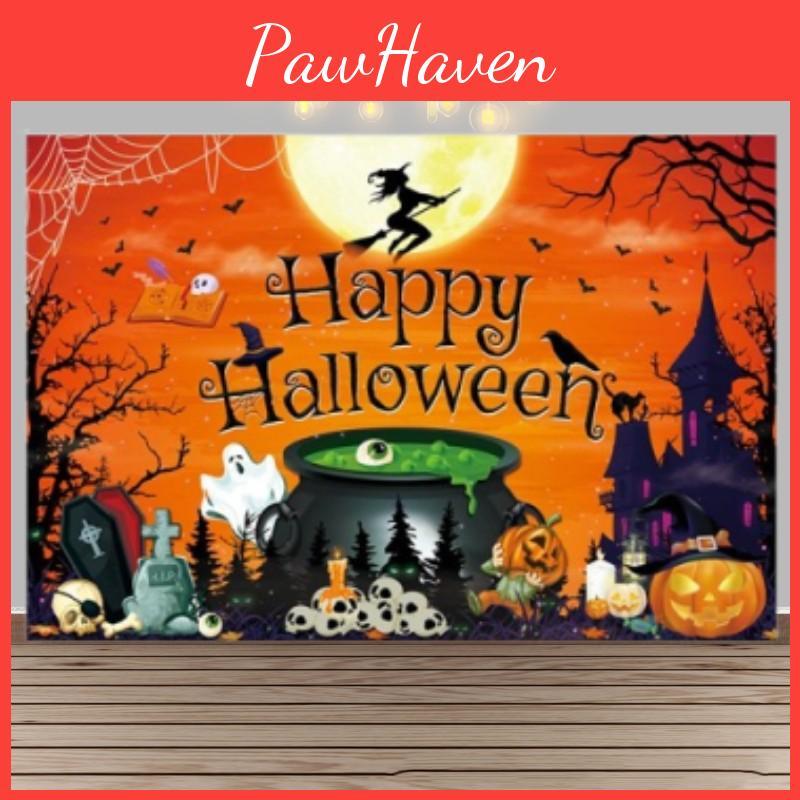 Other Brand Halloween Background Cloth Banner Witch Castle Halloween Party Decoration Background Cloth For Photography