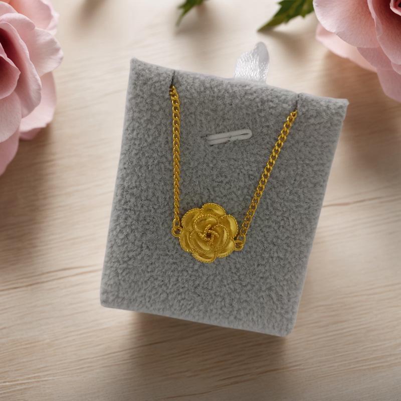 Gold-Plated Rose Bracelet & Necklace Set - Double Layer, Fashionable High-End Design