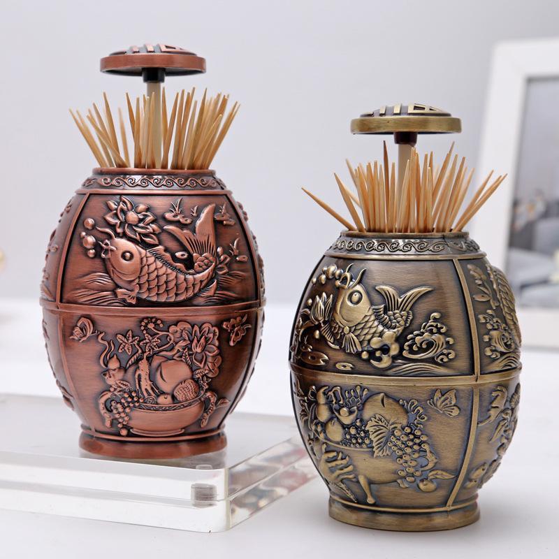 Nordic Automatic Push-type Toothpick Box Household Creative Toothpick Holder Hotel Restaurant Fashion High-end Toothpick Holder