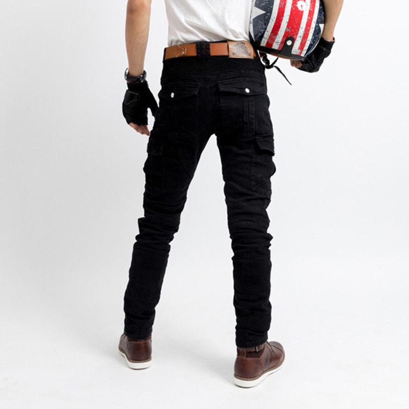 Four-Season Motorcycle Riding Pants - Military Green/Black, Anti-Fall, Slim Fit Jeans