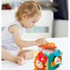 Soft Baby Activity Cube Montessori Toy Interactive Sensory Development Block with Crinkle Sound Textured Tab Early Learning Play