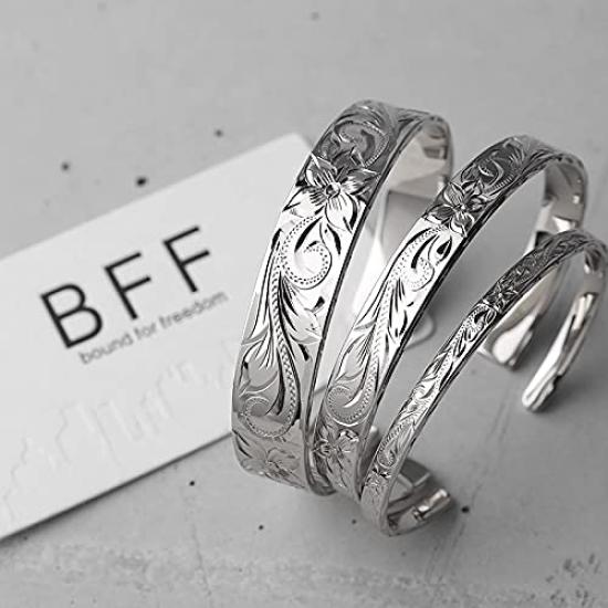 Brand 18K GP Maile Scroll Wave Hawaiian Flat Flat Hawaiian Includes Exclusive Box [BFF] Bangle, Gold, Gold, Bangle, Band, Bracelet, Jewelry, (S (4mm