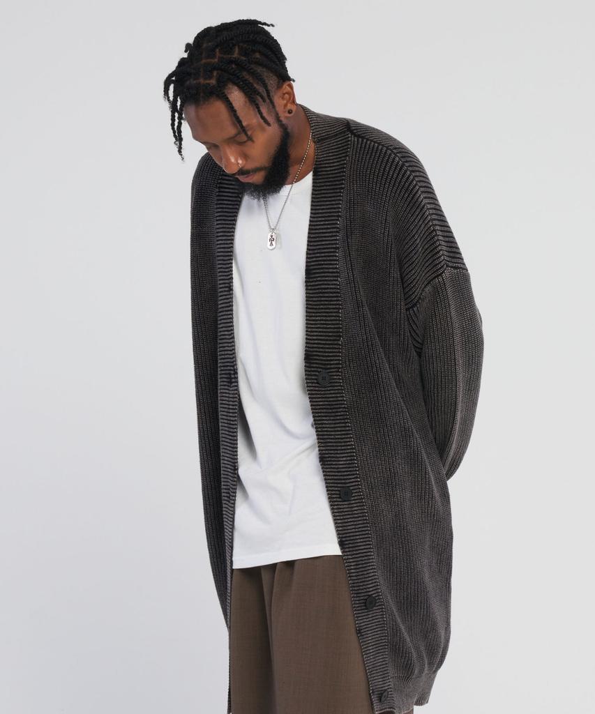 Tener Tnr Retro Long Cardigan_Dirty Black