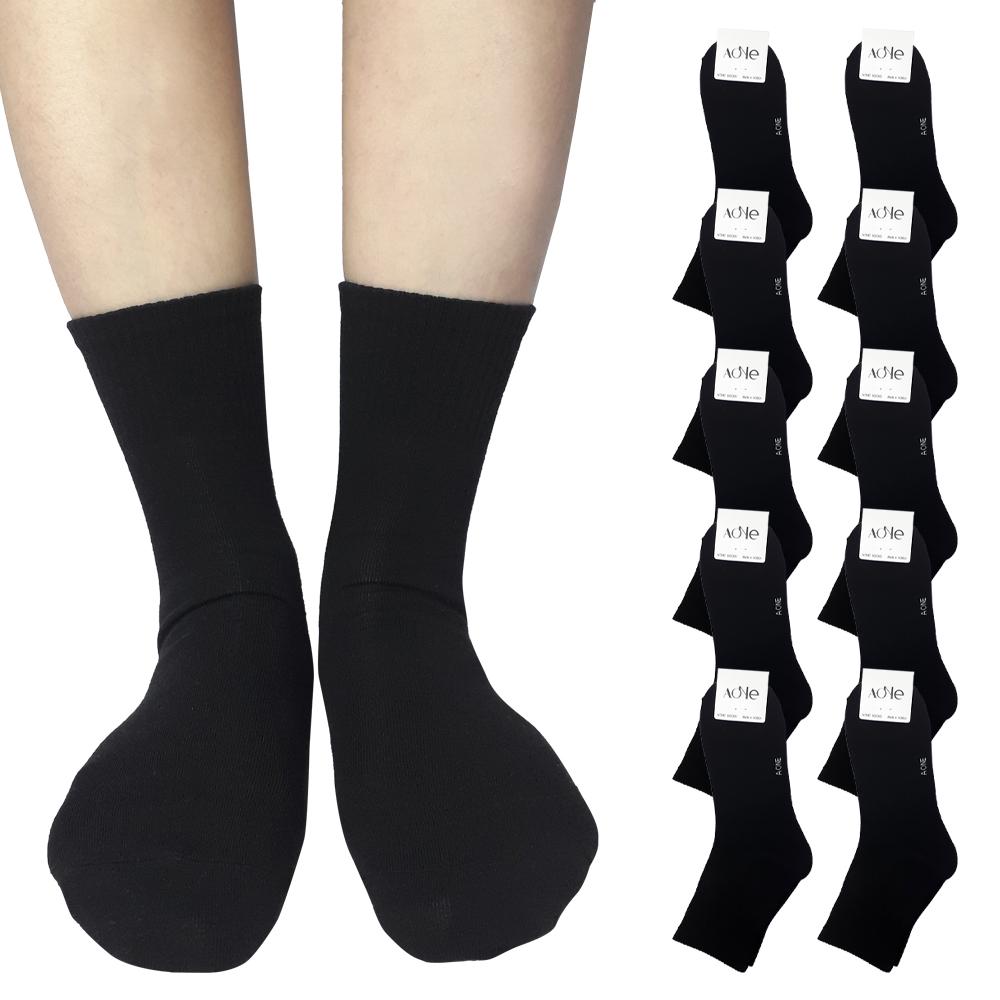AONE [10-Pack] Men'S Value Mini Plain Mid-Length Socks