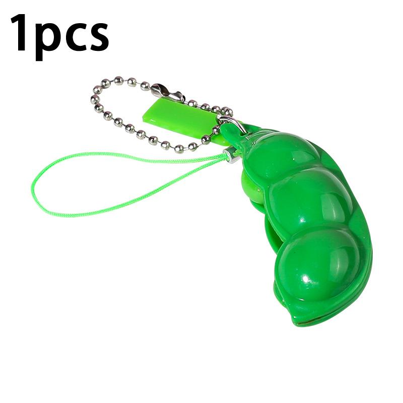 Stress-Relieving Edamame Toy Squeeze Pea Keychain Cute Stress-Relieving Toy Keychain