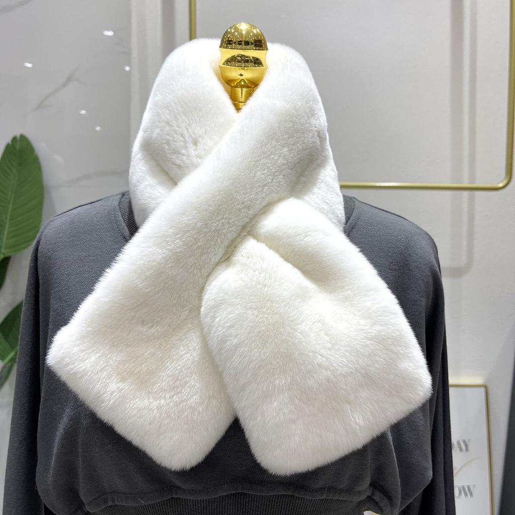 Unisex Winter Faux Fur Scarf - Thick, Knit, Soft and Stylish Accessory for Trendy Warm Comfort