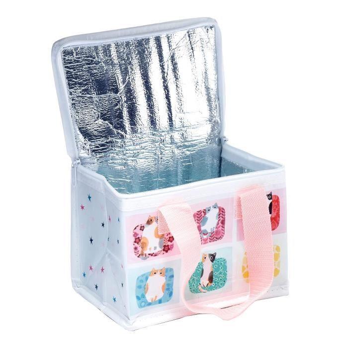 Sac à repas isotherme - Planete - 16x21 cm - Rose - Zippé - Conserve la fraîcheur