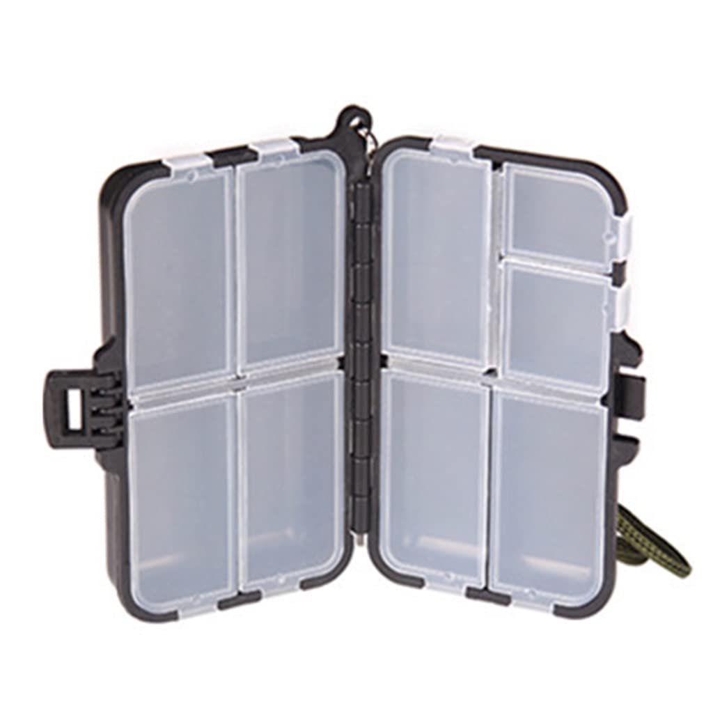9 Grid Compartments Black Fishing Lure Box Fishing Tackle Hook