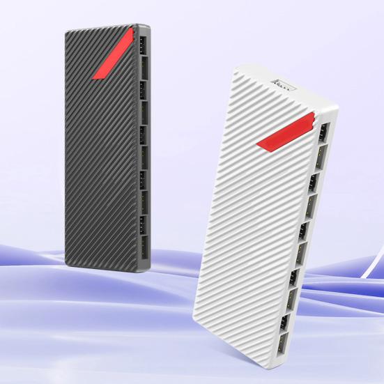 ARGB Fan Hub Ports PWM Temperature with 10 Control Speed Regulation Energy Saving