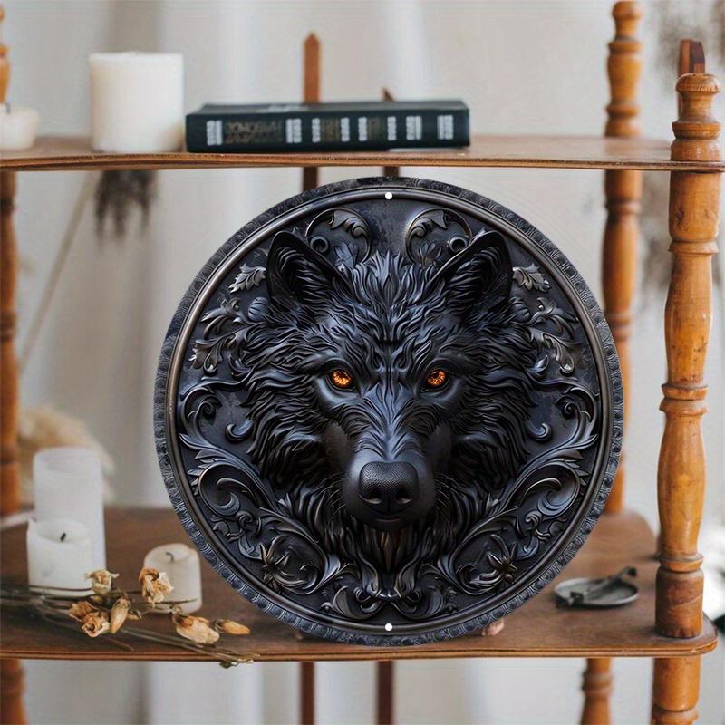 Wooden Wolf Head Wall Sign, High-Quality HD Printing, Pre-Drilled, Weather Resistant, Wall Art, Home Decor, for Door, Wall, Home, Room