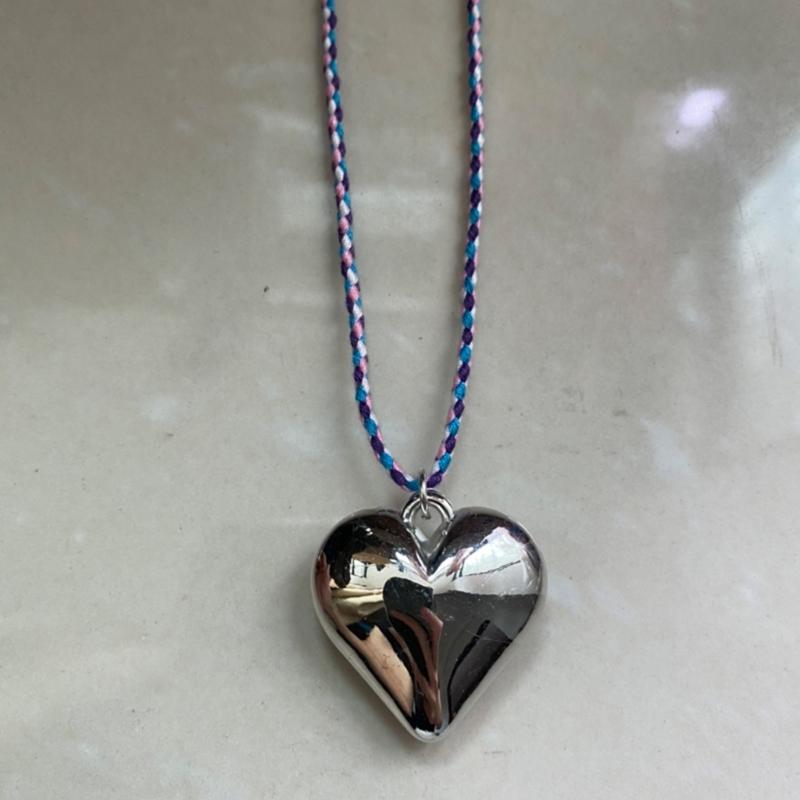 Y2K Style Heart Pendant Necklace Heart Pendant Choker Love Necklace Pendant Neck Jewelry for Nightclubs and Parties