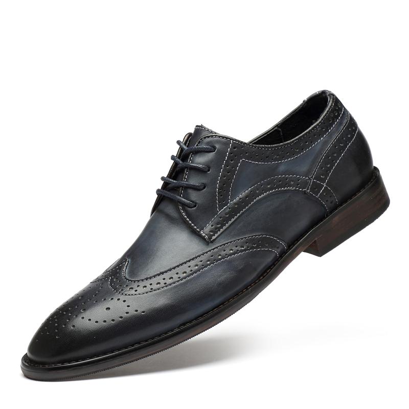 

Чоловіче взуття Повсякденне Розкішне Взуття Дербі Натуральна Шкіра Ділове Взуття Броги Загострений Носок Елегантне Формальне Взуття Висока Якість Оксфорди 38 синій