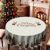 Weihnachts-Tischdecke Wasserdicht Und Ölfest Schneemann Rentier Geschenk Schnee Weihnachten Dekorative Tischdecke, Runder Tisch Quadratischer Tisch Universell