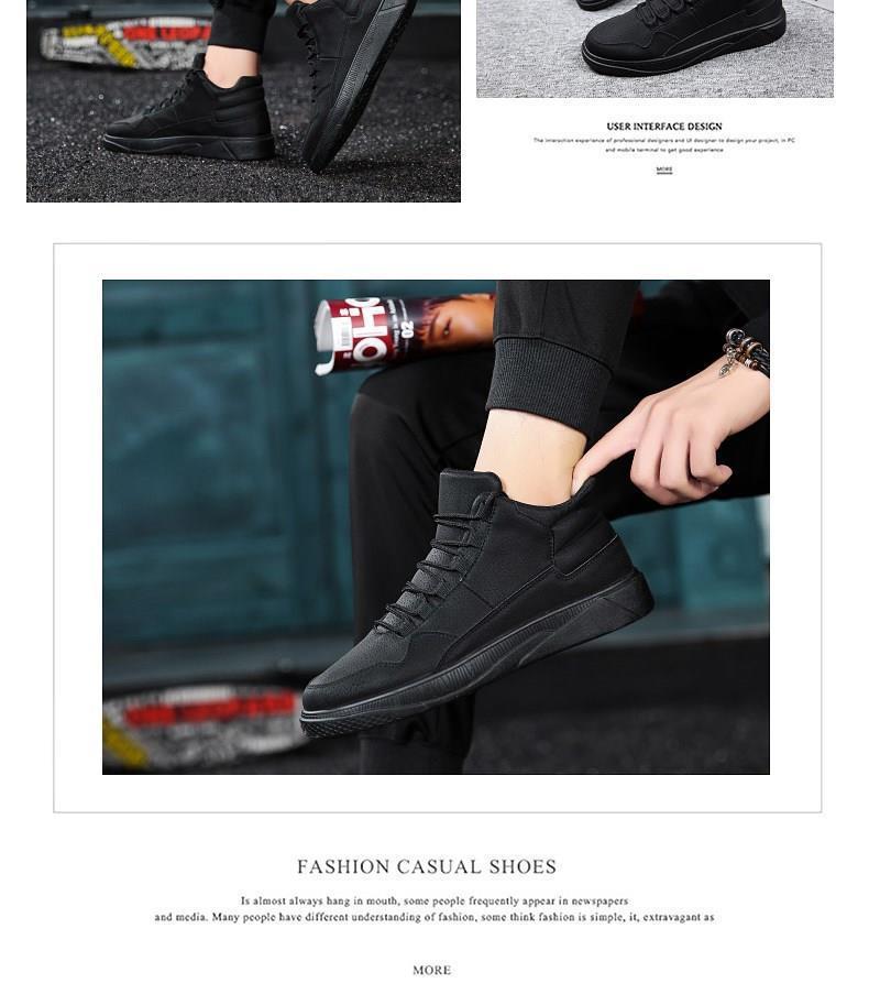 Zapatillas Deportivas de Caña Alta Rojas para Hombre - Estilo Coreano, Otoño/Invierno, con Terciopelo, Calzado Casual de Moda.