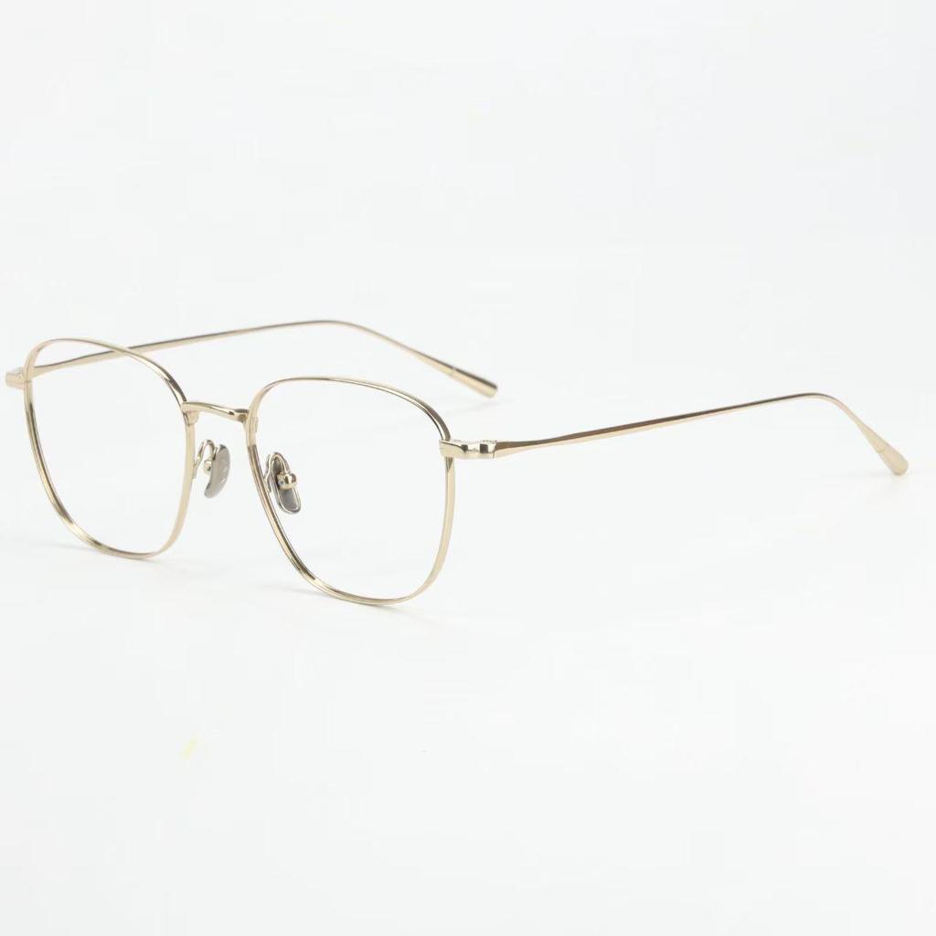 Pure Titanium Myopia Eyeglass Frames, Thin Metal Rim, Fashionable & Prescription-Compatible
