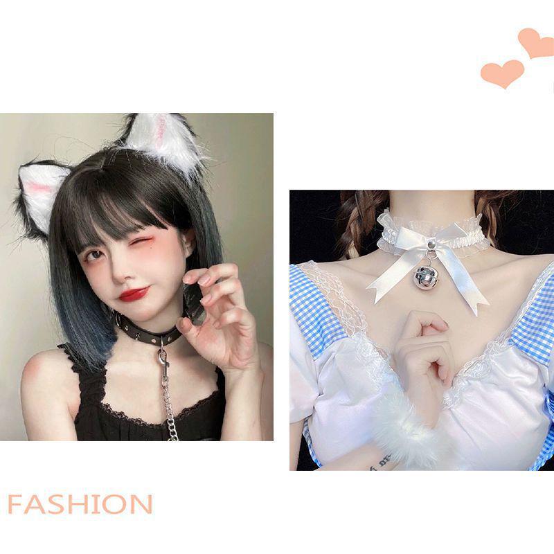 Niedliches japanisches Plüsch-Stirnband mit Katzen- und Fuchsohren für Rollenspiele