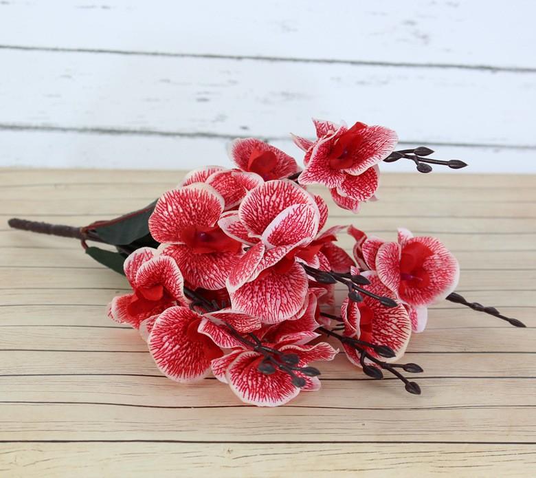 5 штук искусственных цветов - цветная бабочка, поддельные, декоративные цветы для домашнего использования. One Size красный