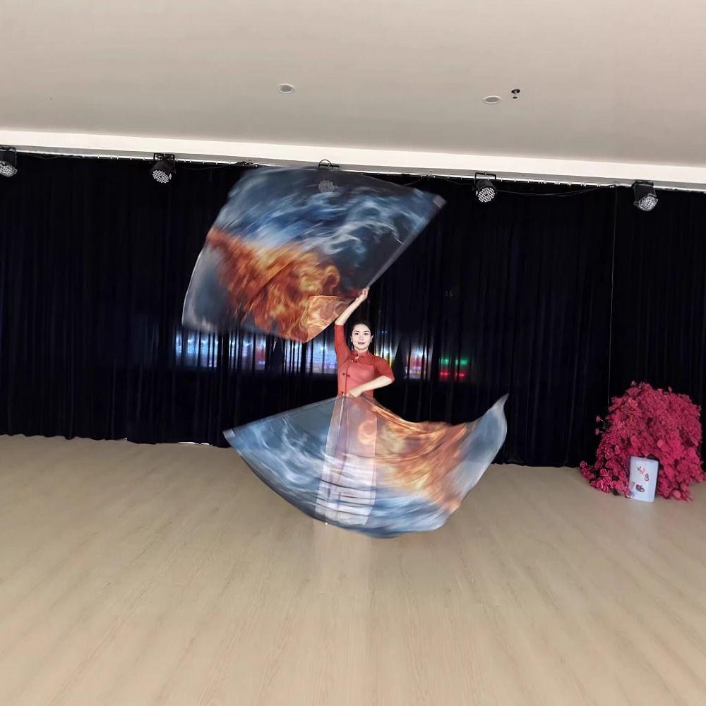 With Telescopic Sticks Rectangle Flags Multicolor Dance Props Dance Performance
