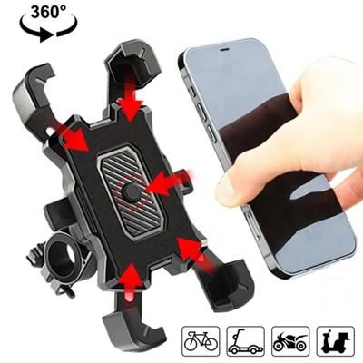 360° dönebilen elektrikli bisiklet telefon tutucu iPhone Xiaomi için sürme MTB bisiklet Moto motosiklet stand braketi kaymaz bisiklet