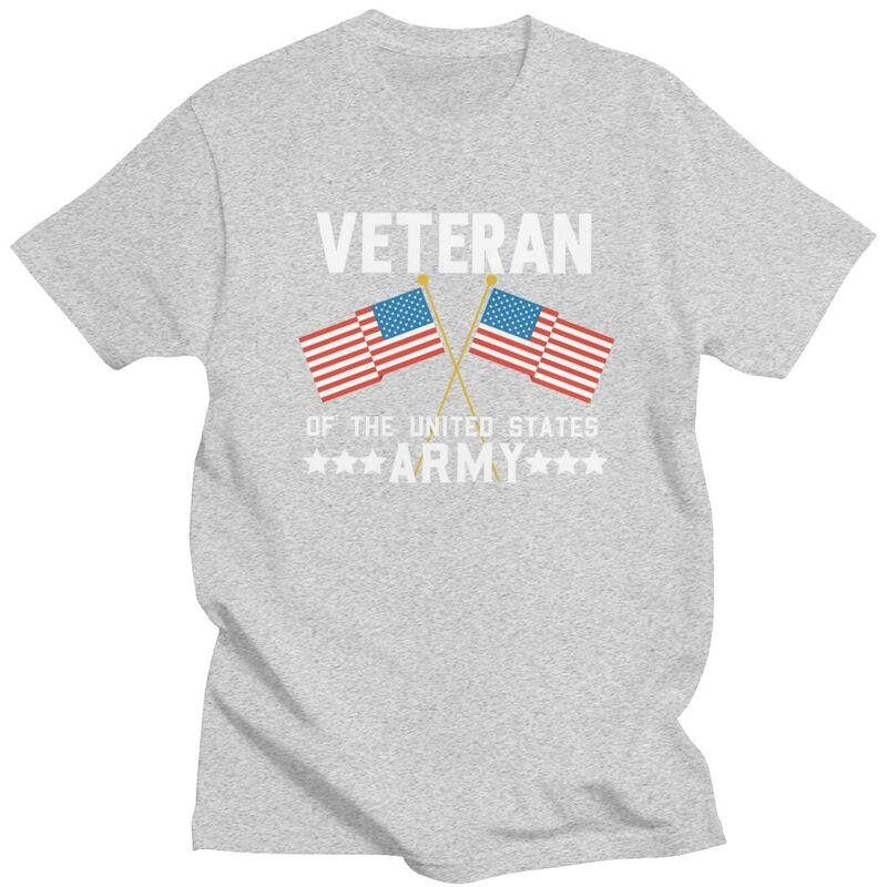 Custom Fashion American Flag US Army Veteran T Shirts Men ShortSleeve Tshirt Casual Tee 100 Cotton Slim Fit Tshirt Merch
