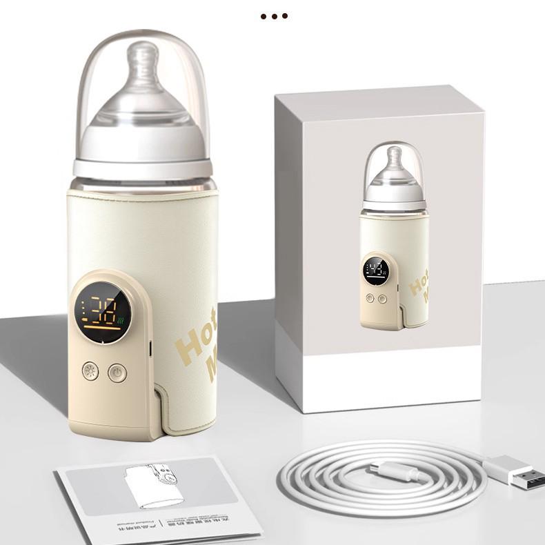 Portable Smart Wireless Rechargeable Breast Milk Warmer with Insulated Sleeve and Constant Temperature for Outdoor Use