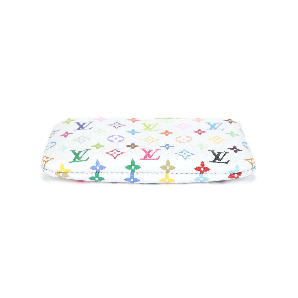 Louis Vuitton Borsetta Portachiavi X Takashi Murakami Tela Monogramma Multicolore/Bianca Portafogli da Donna M28388