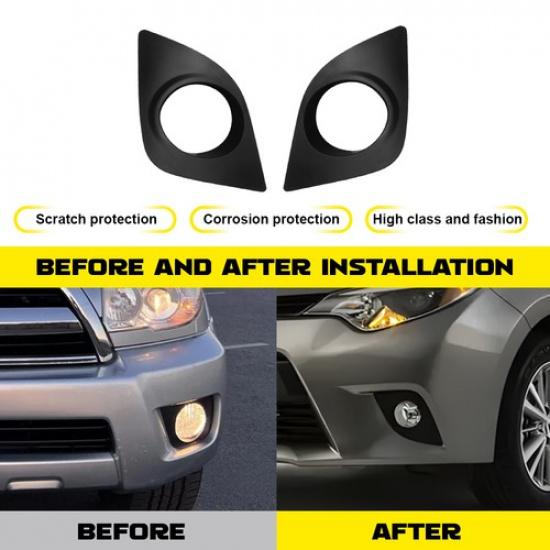 Bumper Fog Light Cover Bezel Left + Right Side ABS For 2014-2016 Toyota Corolla