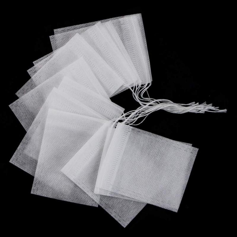 100 Pcs Disposable Tea Bags, Multiple Sizes, Loose Leaf Tea, Empty Large Scented Drawstring, Iced Coffee Filters