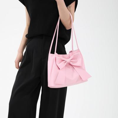 Large Capacity Bow Tote Bag Women's Japanese New Popular Fashion Aesthetic Fashion Simple Portable Armpit Bag
