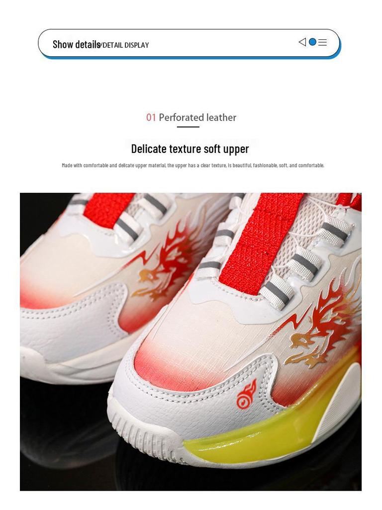 Limited Edition Year of the Snake Boys' Basketball Shoes - New Spring Non-Slip Soft-Soled Sports Shoes for Medium & Large Children.