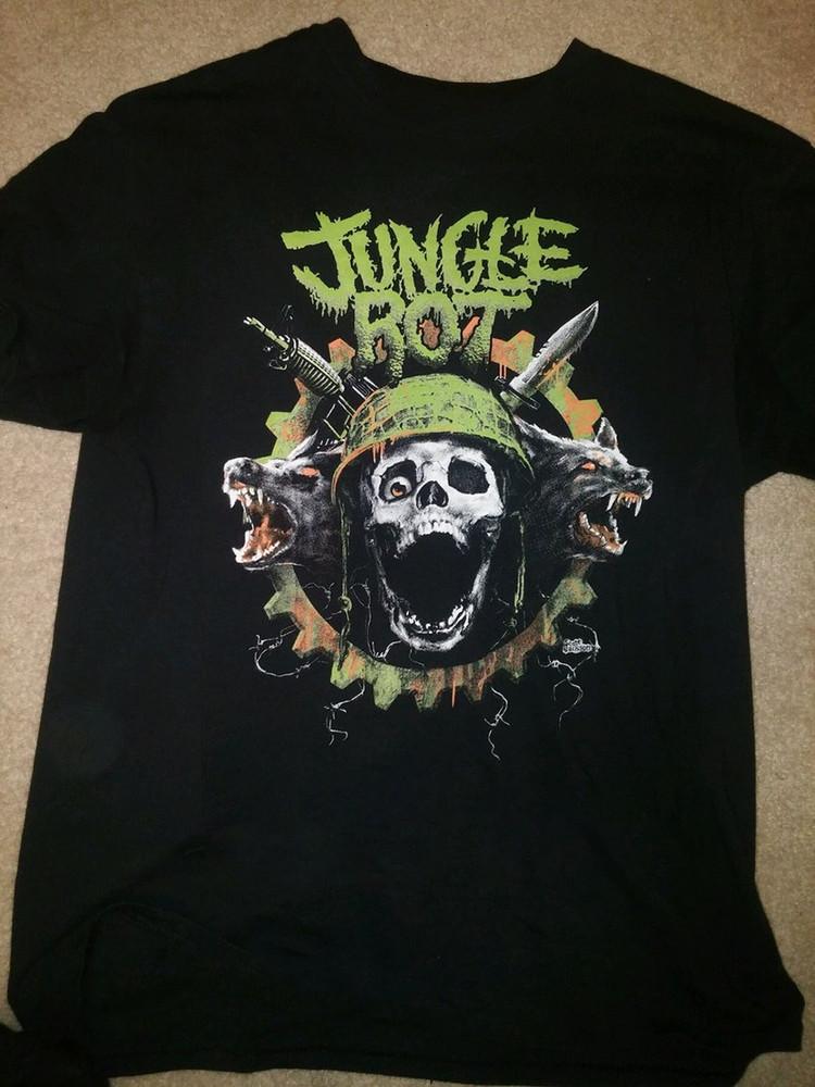 Jungle Rot Band Music Tour Black Short Sleeve Cotton Unisex Tee Shirt UB137