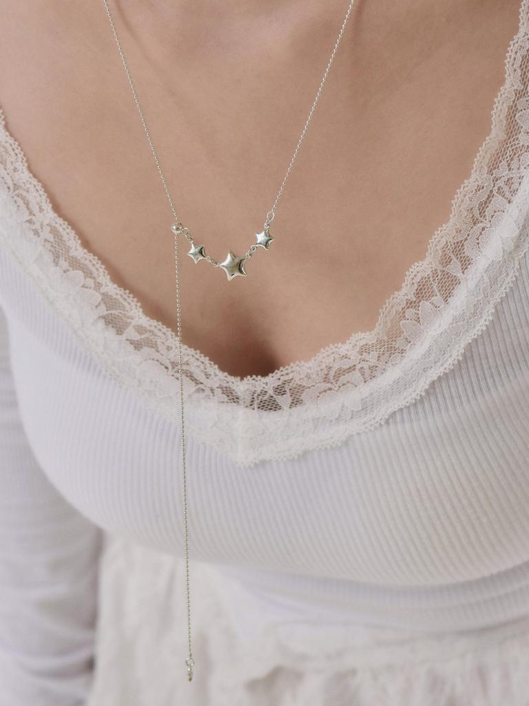 Lovetrix Silver925 3Star Necklace (Round Ver)