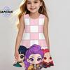 Kpop Kids Demon Hunters Dress Summer Girls Anime Cartoon Style Casual Beach Sleepwear Nightgown