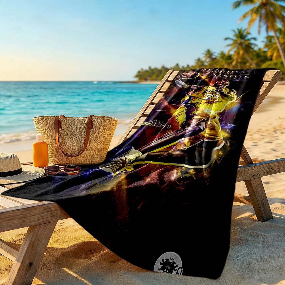 Kobe Personalized Text Beach Towel Super Soft Absorbent Ideal For Travel Outdoor Swim Pool Yoga Surf Camping Hiking Gym Gift Holiday