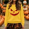 Women's Fashion Casual Long Sleeve Halloween Print Neck Pullover Sweatshirt