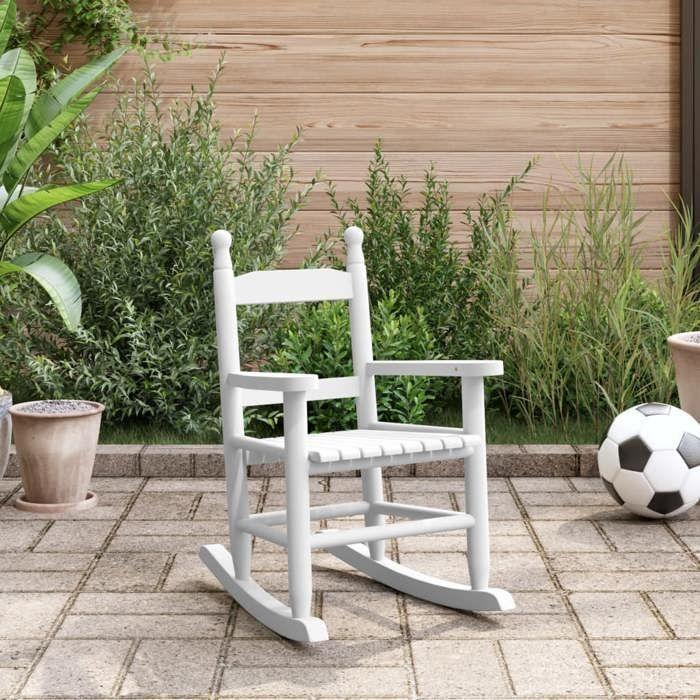 VidaXL Chaise à bascule enfants blanc bois de peuplier massif 4008881