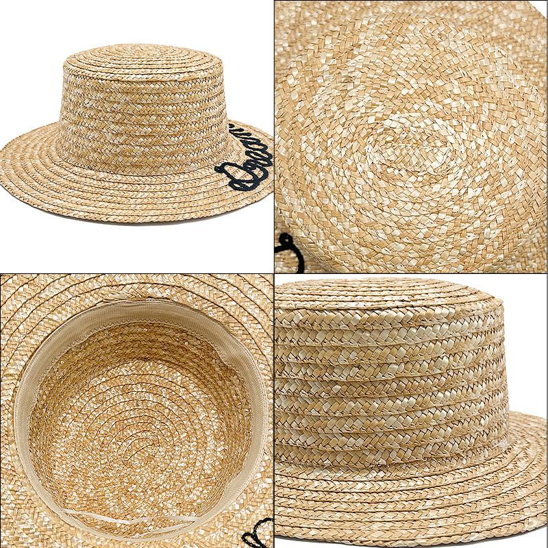 Traditional Straw Hat With Wide Brim And Bow For Summer Outdoor Sun Protection